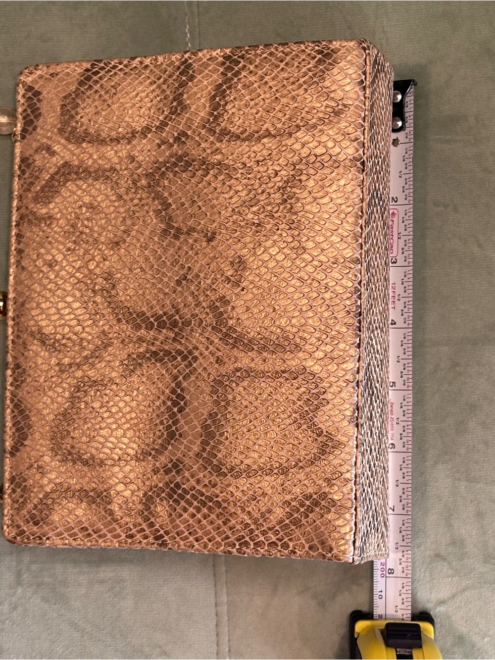 Vintage RODO Italy Snakeskin Evening Clutch Beaded Strap - Picture 13 of 16